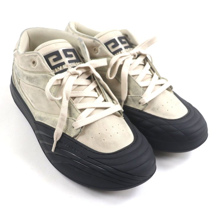 未使用品▼GIVENCHY ジバンシィ BH009KH1PP ヌバックレザー メッシュ ニューライン USED加工 スニーカー ベージュ 44 箱付き 伊製 メンズ