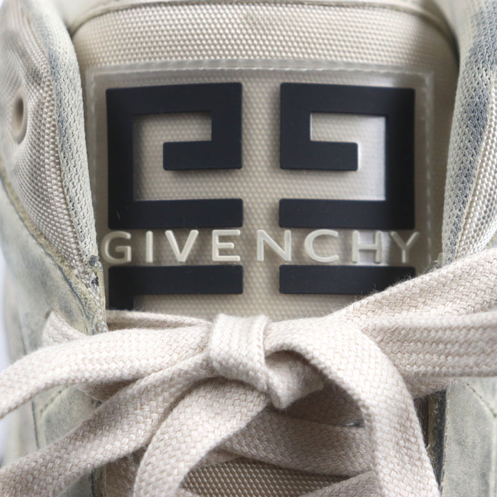 未使用品▼GIVENCHY ジバンシィ BH009KH1PP ヌバックレザー メッシュ ニューライン USED加工 スニーカー ベージュ 44 箱付き 伊製 メンズ