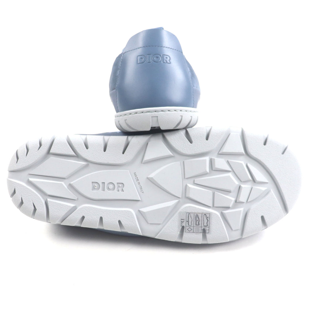 未使用品▼DIOR ディオール オム ナイロン レザー オブリーク パデット スノースリッパ スリッポン ブルーグレー 41 イタリア製 メンズ