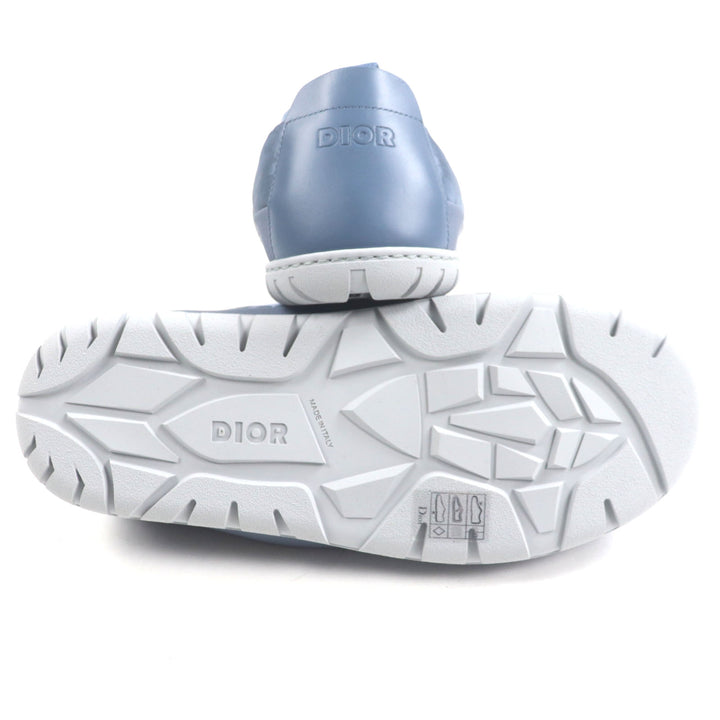 未使用品▼DIOR ディオール オム ナイロン レザー オブリーク パデット スノースリッパ スリッポン ブルーグレー 41 イタリア製 メンズ