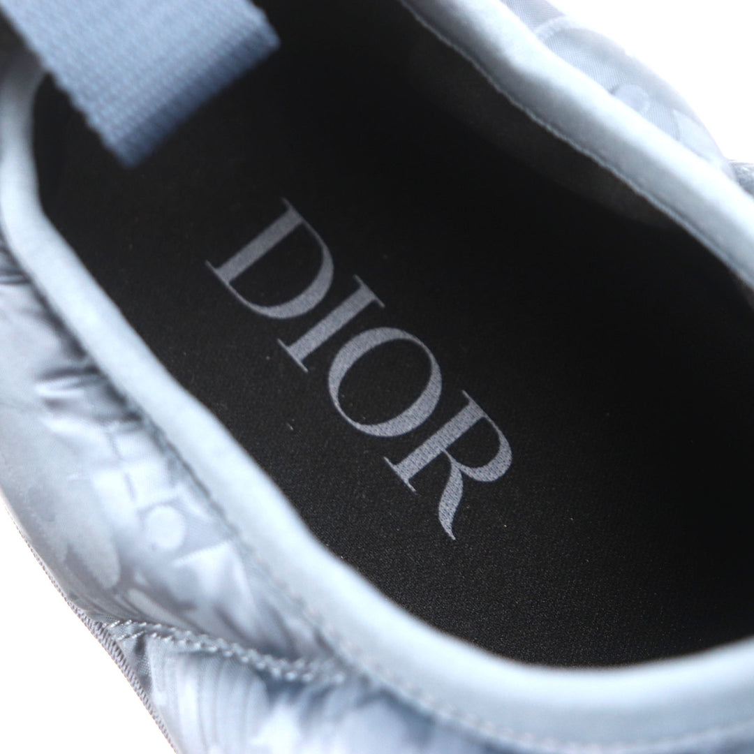未使用品▼DIOR ディオール オム ナイロン レザー オブリーク パデット スノースリッパ スリッポン ブルーグレー 41 イタリア製 メンズ