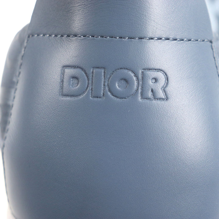 未使用品▼DIOR ディオール オム ナイロン レザー オブリーク パデット スノースリッパ スリッポン ブルーグレー 41 イタリア製 メンズ