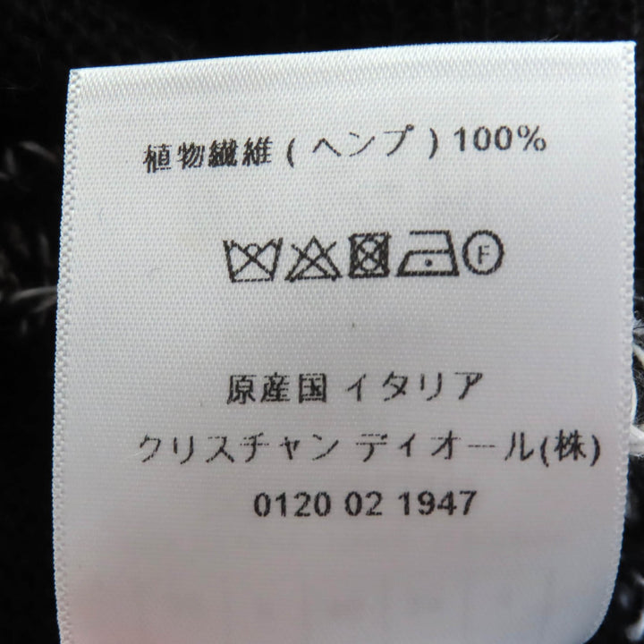 極美品◇Christian Dior クリスチャンディオール 324S16AM732 ヘンプ100% 花柄 半袖ニット ブラック 40 イタリア製 正規品　レディース