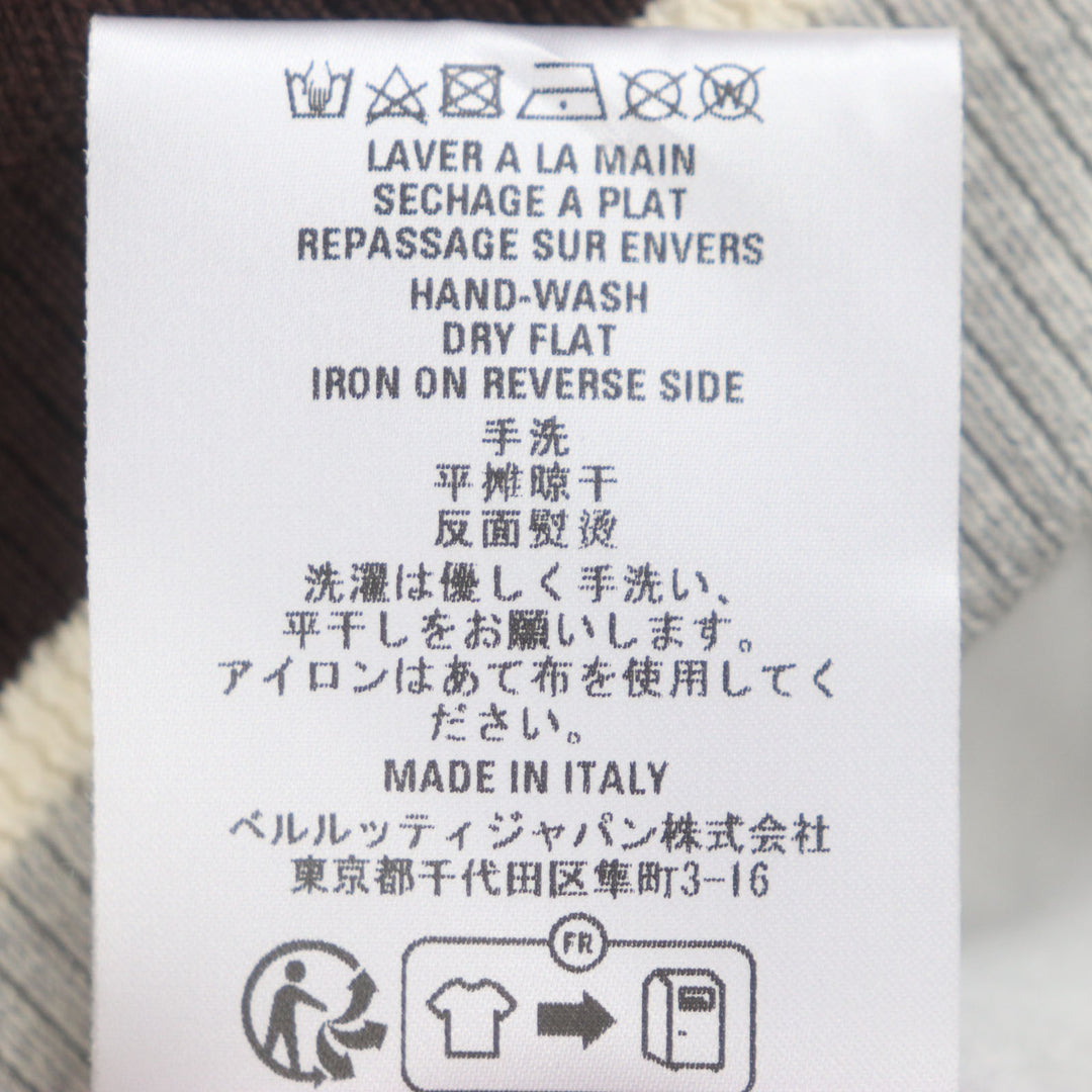 極美品▼BERLUTI ベルルッティ R25JRL82JBAW シルク混 カレッジロゴ クルーネック プルオーバー スウェットシャツ M 正規品 メンズ