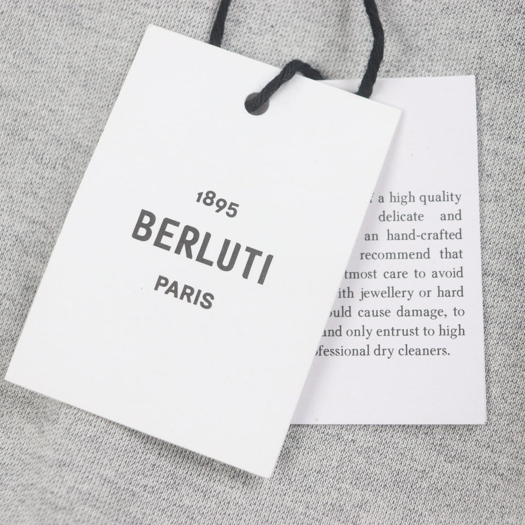 極美品▼BERLUTI ベルルッティ R25JRL82JBAW シルク混 カレッジロゴ クルーネック プルオーバー スウェットシャツ M 正規品 メンズ