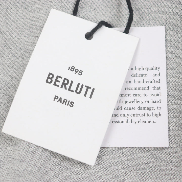 極美品▼BERLUTI ベルルッティ R25JRL82JBAW シルク混 カレッジロゴ クルーネック プルオーバー スウェットシャツ M 正規品 メンズ
