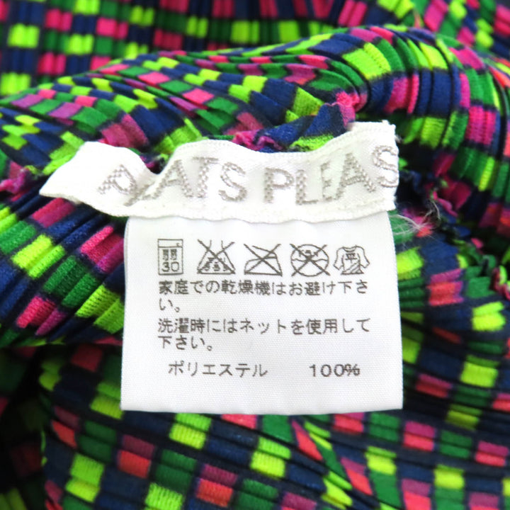 極美品★PLEATS PLEASE プリーツプリーズ イッセイミヤケ PP03-FK363 ジオメトリックプリント 変形 カットソー ポンチョ　Mサイズ相当