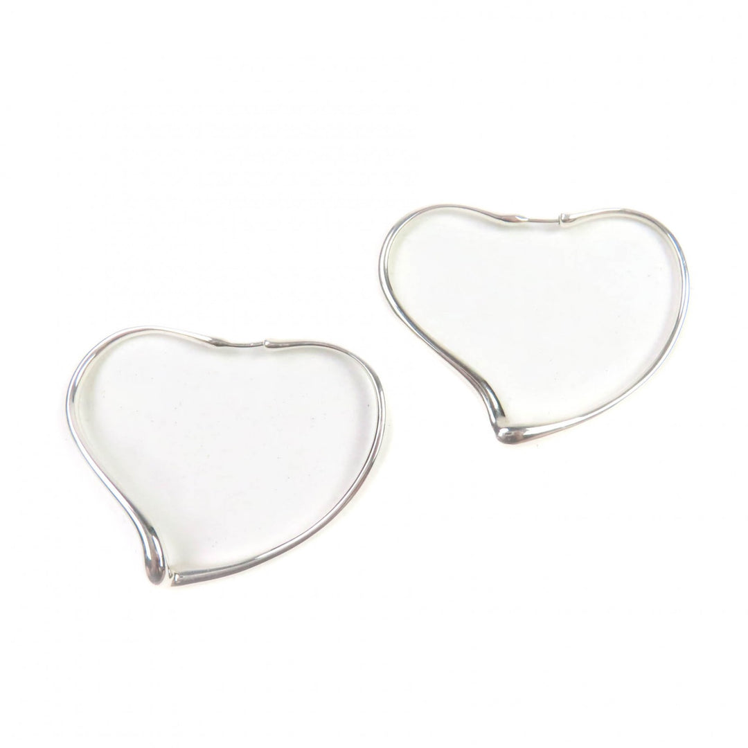 美品★TIFFANY&amp;Co. ティファニー エルサペレッティ オープン ハート フープ ピアス アクセサリー 925 シルバー 重量9.2g レディース