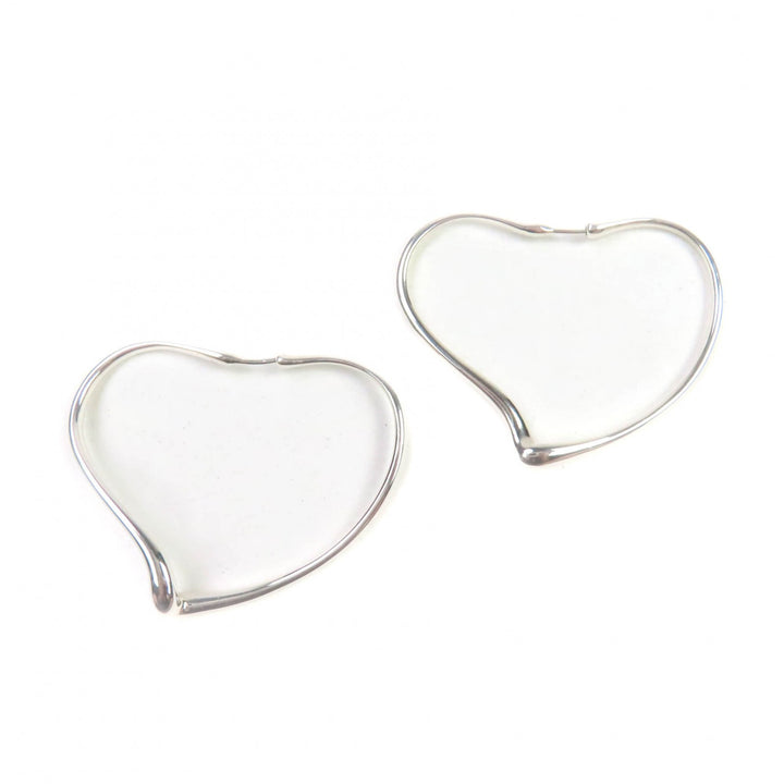 美品★TIFFANY&amp;Co. ティファニー エルサペレッティ オープン ハート フープ ピアス アクセサリー 925 シルバー 重量9.2g レディース