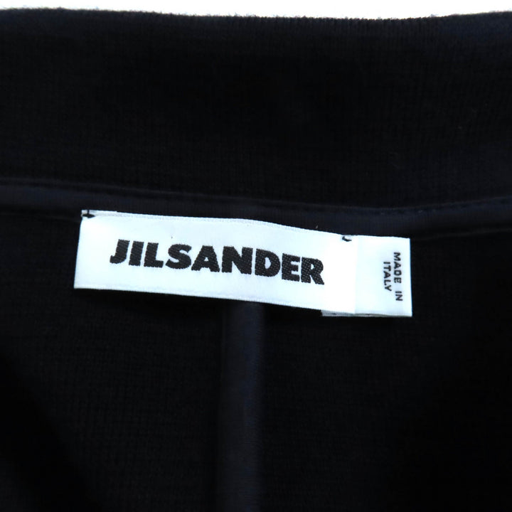 美品★JIL SANDER ジルサンダー JSPL757039 ウール100％ ダブルブレスト ニット ジャケット ネイビー 34 イタリア製 正規品 レディース
