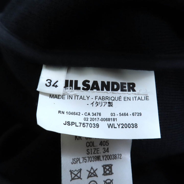 美品★JIL SANDER ジルサンダー JSPL757039 ウール100％ ダブルブレスト ニット ジャケット ネイビー 34 イタリア製 正規品 レディース