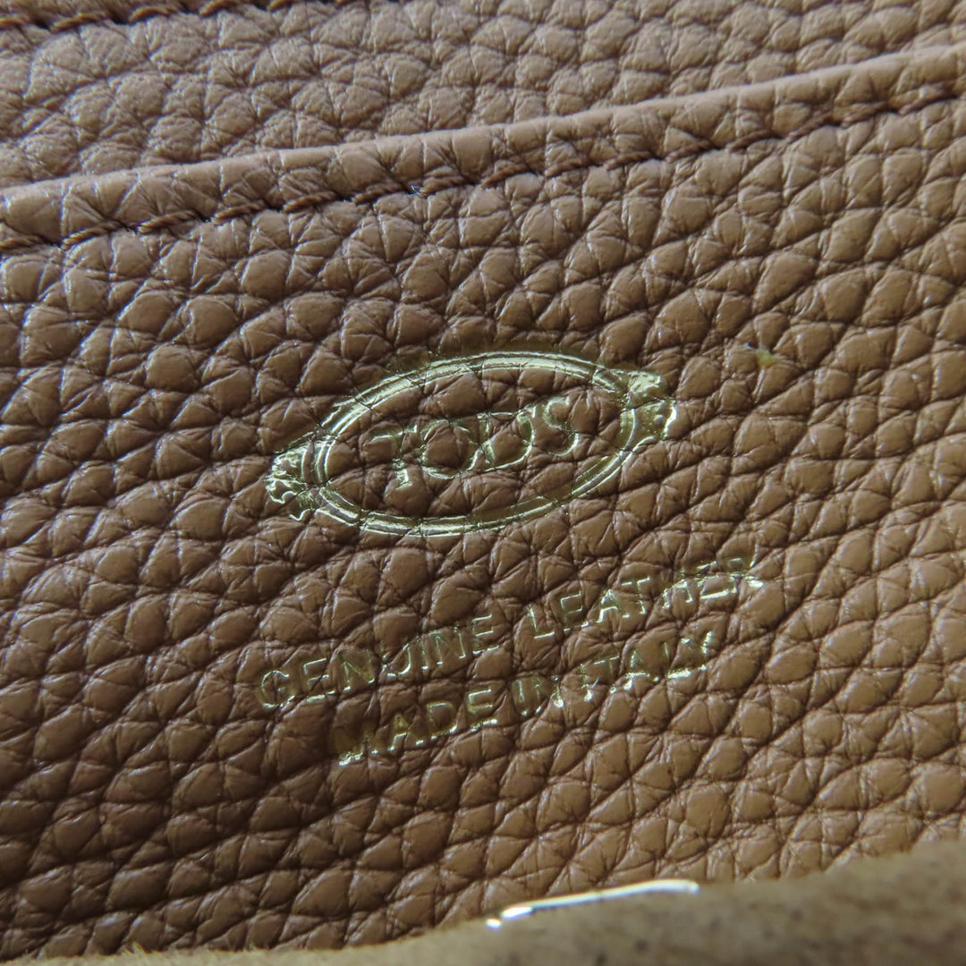 美品☆TOD’S トッズ XBWTSQC0100T5ZS410 Tタイムレス フラップ バッグ ミニ レザー ショルダーバッグ ブラウン レディース 定価355300円