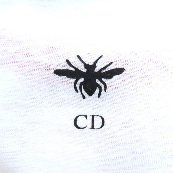 極美品★Christian Dior クリスチャンディオール 453T40A4554 リネン混 MISS DIOR GRAFFITI クルーネック 半袖Ｔシャツ アイボリー 赤 S