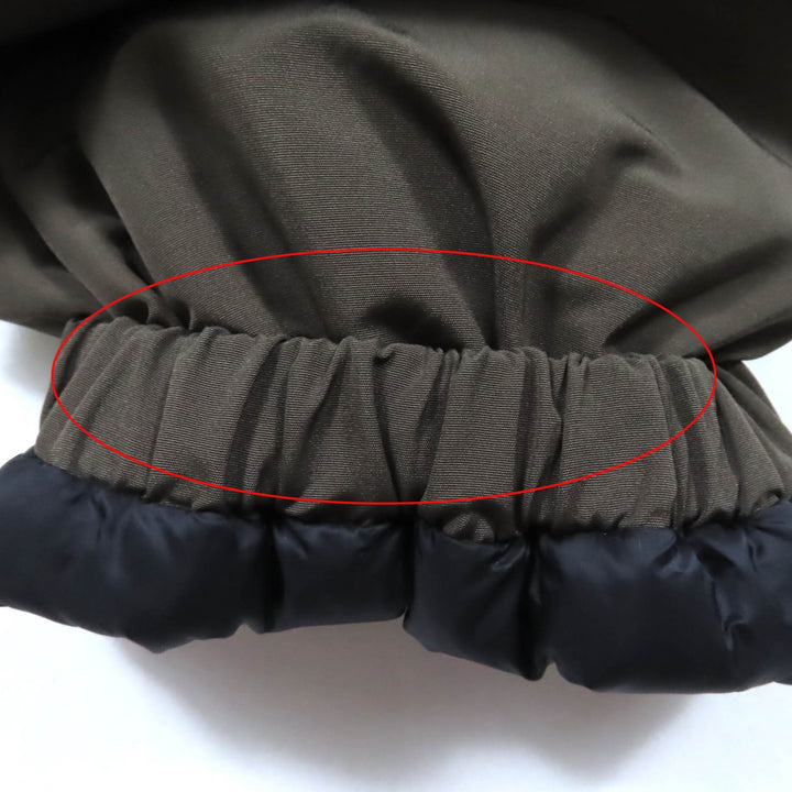 美品★MONCLER モンクレール 20-21AW IRUS フード・デカロゴワッペン付 裾フリル 比翼仕立て ダウンジャケット カーキ 00 正規品