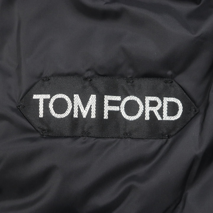 極美品▼TOM FORD トムフォード TFO645 シルク混 フード付き オーバーサイズ WZIPUP ダウンコート ブラック 48 イタリア製 正規品 メンズ
