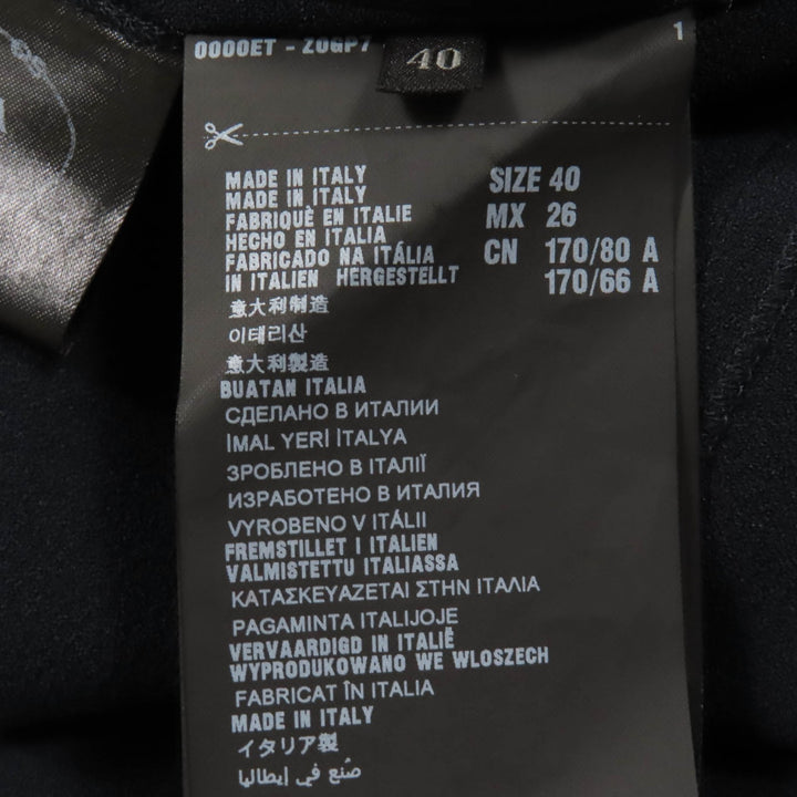 極美品☆PRADA プラダ P3309 レースコンビ Vネック 長袖 ワンピース ドレス ネイビー 40 イタリア製 正規品 レディース