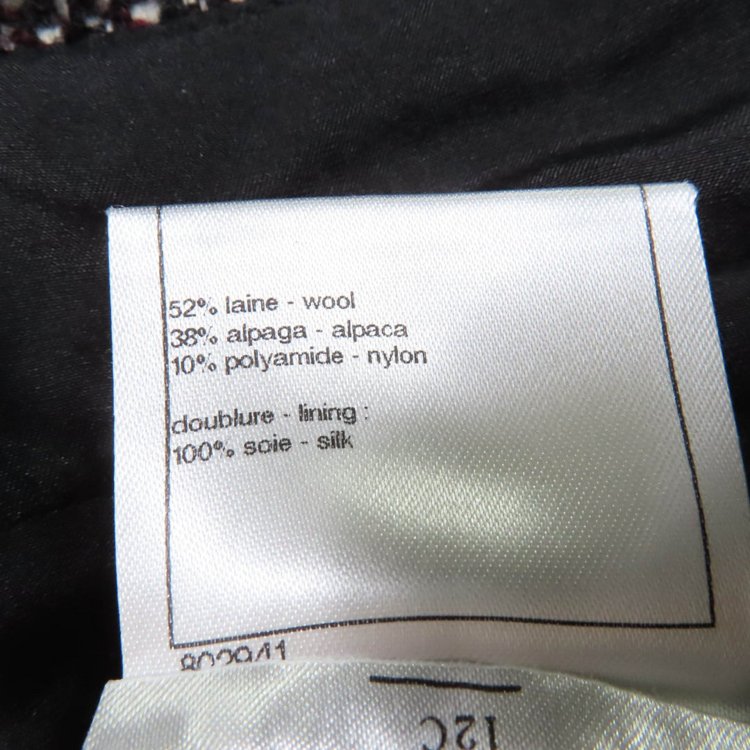 美品☆CHANEL シャネル P44259V32628 ウール アンゴラ ココマーク金具 ツイードスカート ブラック系 36 フランス製 正規品 レディース
