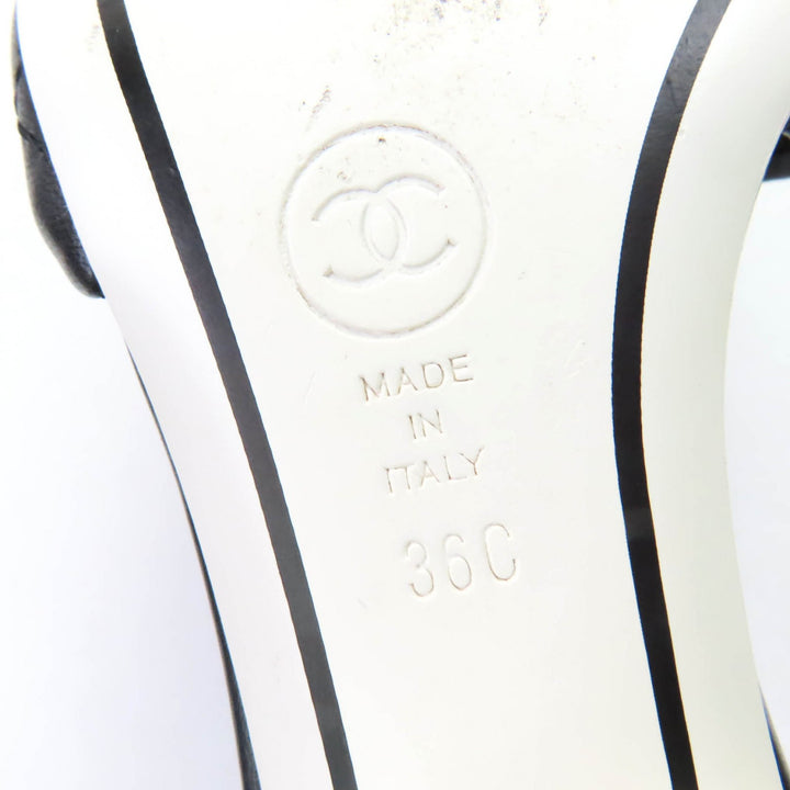 極美品☆CHANEL シャネル G38820 マトラッセ ラムスキン サンダル ミュール ブラック ゴールド金具 36 イタリア製 レディース