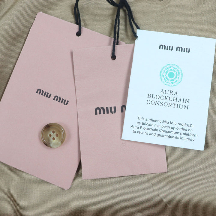 未使用品▼Miu Miu ミュウ ミュウ 25SS ML1066 チェックキャンバス ロゴワッペン ZIPUP ジャケット ブルゾン ブラウン 46 正規品 メンズ