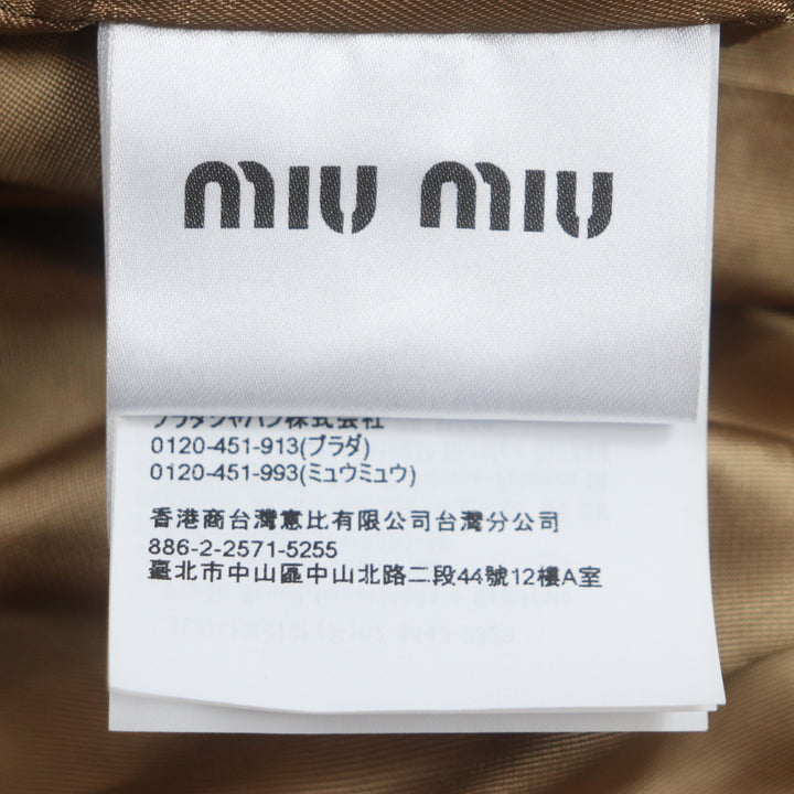 未使用品▼Miu Miu ミュウ ミュウ 25SS ML1066 チェックキャンバス ロゴワッペン ZIPUP ジャケット ブルゾン ブラウン 46 正規品 メンズ