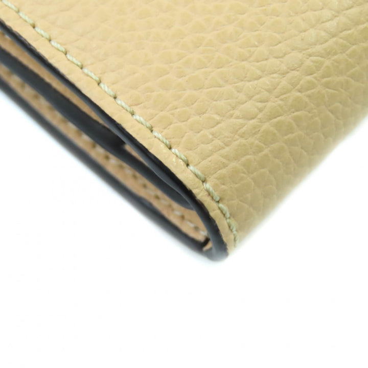極美品★Chloe クロエ CHC21SP115E04284 ダリル SandyBeige ロゴ金具付 レザーウォレット２つ折り財布 長財布 箱・保存袋付 スペイン製
