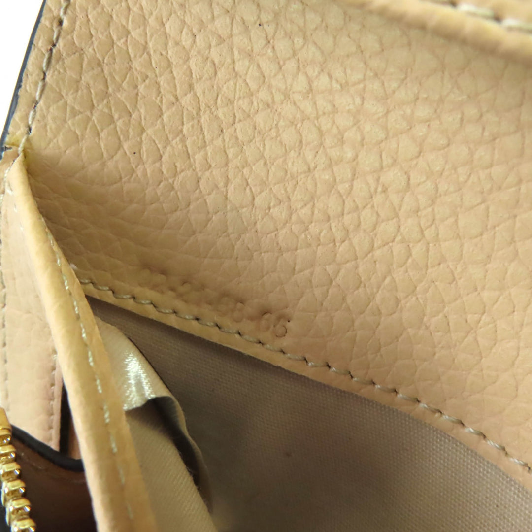 極美品★Chloe クロエ CHC21SP115E04284 ダリル SandyBeige ロゴ金具付 レザーウォレット２つ折り財布 長財布 箱・保存袋付 スペイン製