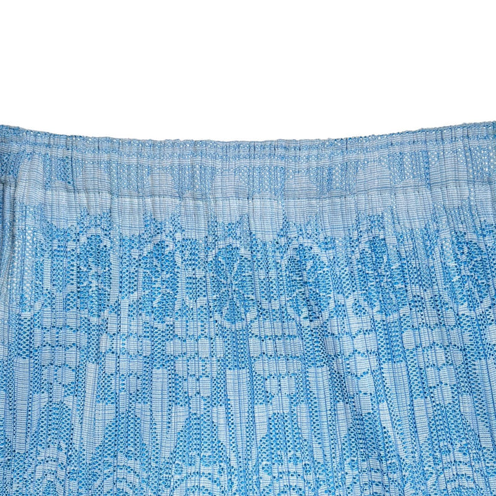 極美品▲PLEATS PLEASE プリーツプリーズ イッセイミヤケ PP11-JG721 総柄 ロング スカート ライトブルー 1 日本製 正規品 レディース