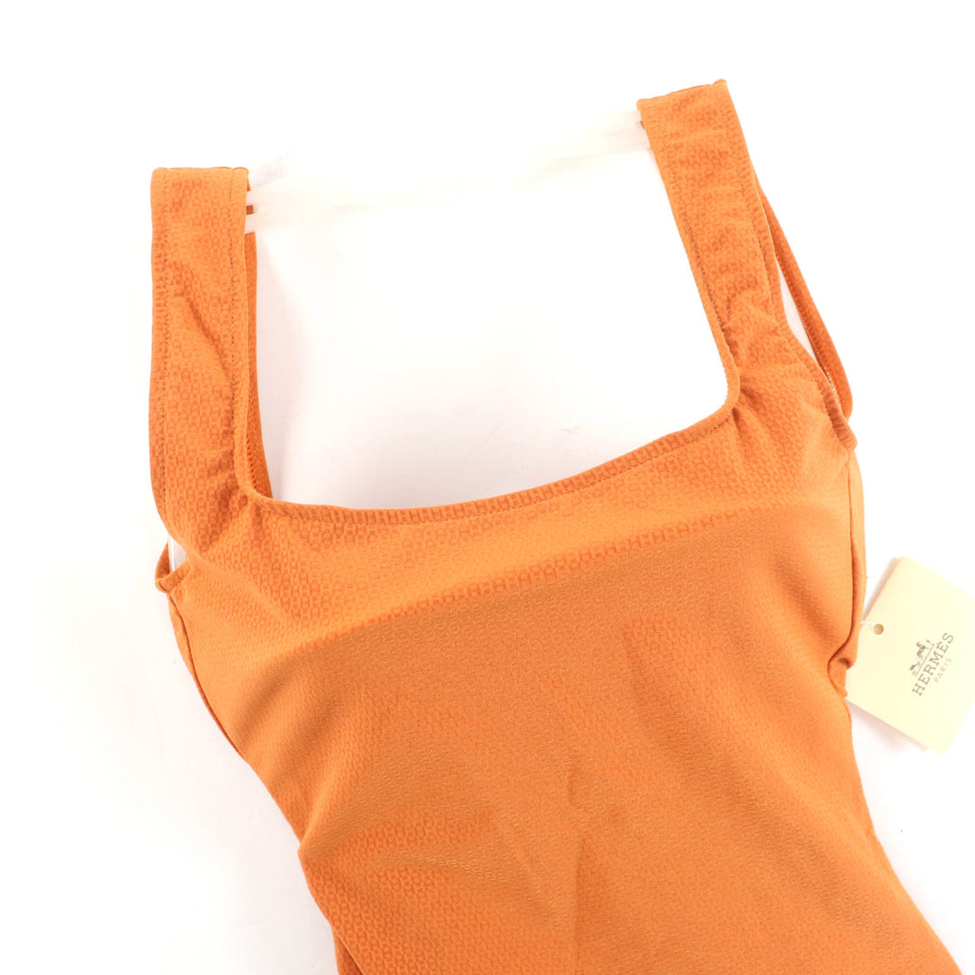 極美品★HERMES エルメス マルジェラ期 Hモチーフ スイムウェア スイムスーツ 水着 ワンピース オレンジ 36 仏製 正規品 レディース