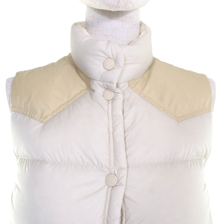 極美品△MONCLER GRENOBLE モンクレール グルノーブル 23-24SS SORAPIS ロゴワッペン ロゴボタン ダウンベスト オフホワイト 0 正規品