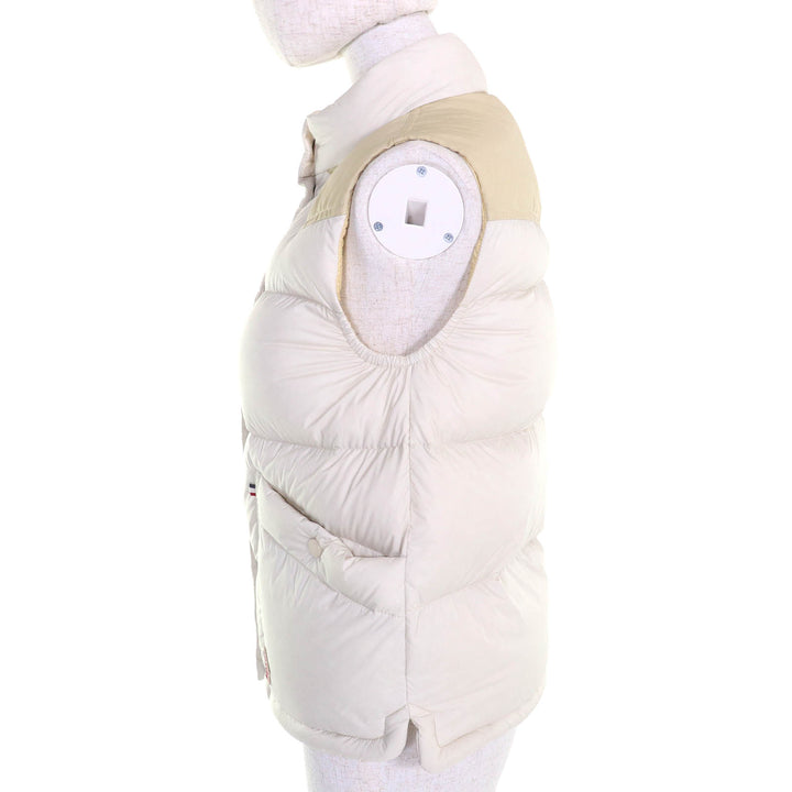 極美品△MONCLER GRENOBLE モンクレール グルノーブル 23-24SS SORAPIS ロゴワッペン ロゴボタン ダウンベスト オフホワイト 0 正規品