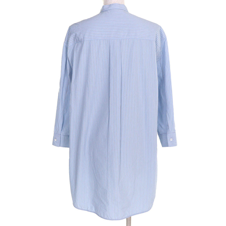 極美品△JIL SANDER ジルサンダー J05DL0103 7Daysシャツ Wednesday コットン ストライプ ロゴ刺繍 スタンドカラー 長袖シャツ 30 正規品