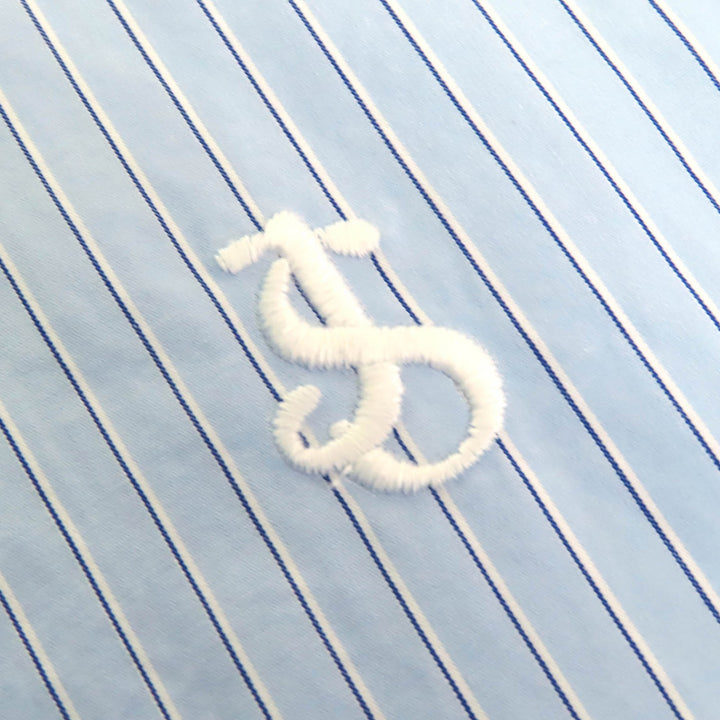極美品△JIL SANDER ジルサンダー J05DL0103 7Daysシャツ Wednesday コットン ストライプ ロゴ刺繍 スタンドカラー 長袖シャツ 30 正規品