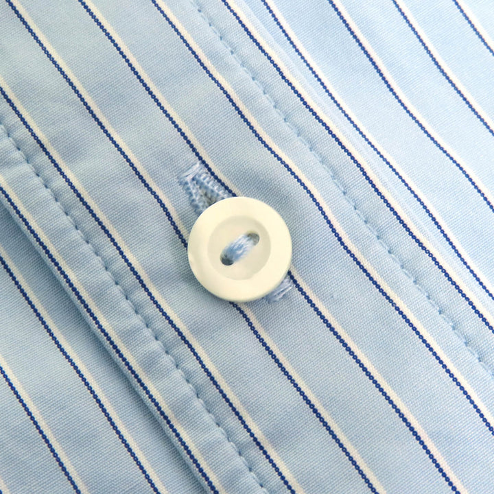 極美品△JIL SANDER ジルサンダー J05DL0103 7Daysシャツ Wednesday コットン ストライプ ロゴ刺繍 スタンドカラー 長袖シャツ 30 正規品