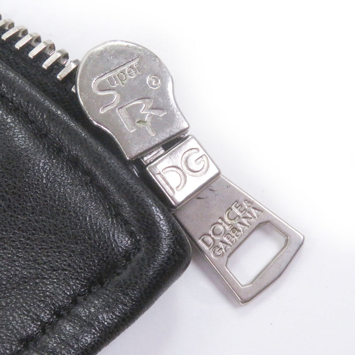 美品□DOLCE&amp;GABBANA ドルチェ＆ガッバーナ ラムスキン 黒タグ エルボーパッチ レザージャケット ブラック 44 イタリア製 正規品 メンズ
