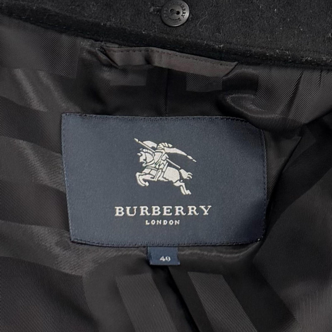 極美品★BURBERRY LONDON バーバリーロンドン B1B87-863-10 カシミヤ混 襟ラビットファー ロゴボタン付 コート 40 正規品 ガーメント付
