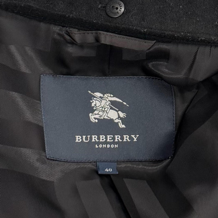 極美品★BURBERRY LONDON バーバリーロンドン B1B87-863-10 カシミヤ混 襟ラビットファー ロゴボタン付 コート 40 正規品 ガーメント付