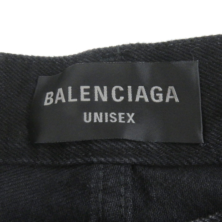 未使用品□BALENCIAGA バレンシアガ 24SS 745248 スーパーデストロイデニムパンツ ダメージジーンズ ブラック S イタリア製 正規品