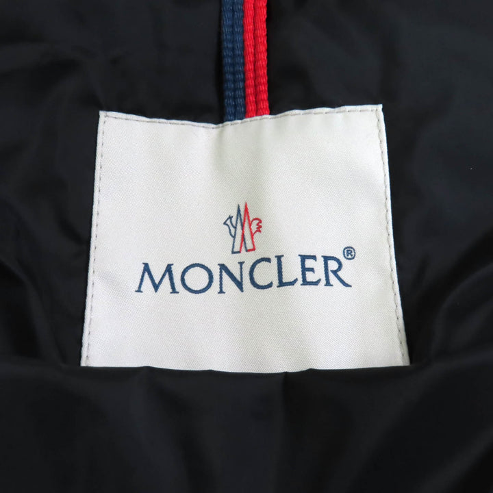 美品★MONCLER モンクレール TANGUY ロゴワッペン・フード付 切替デザイン ダウンジャケット アウター ブラック 0 正規品 メンズ