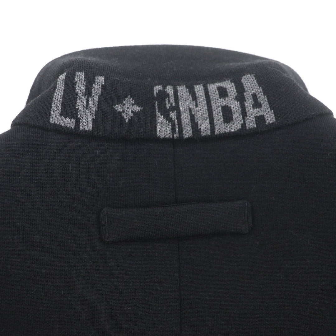 極美品▼ルイヴィトン NBA 21AW レザーワッペン ロゴ入りボタン 裏地モノグラム柄 シングルジャケット テーラード 46 伊製 正規品 メンズ