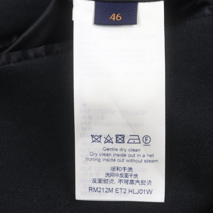 極美品▼ルイヴィトン NBA 21AW レザーワッペン ロゴ入りボタン 裏地モノグラム柄 シングルジャケット テーラード 46 伊製 正規品 メンズ