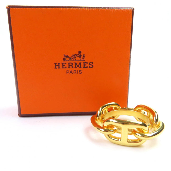 美品◇HERMES エルメス ルガテ シェーヌダンクル GP スカーフ留め スカーフリング ゴールド 箱付き レディース