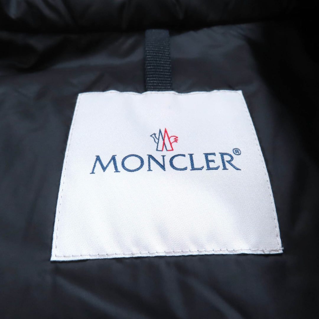 極美品★MONCLER モンクレール 2023年製 BLAVET デカロゴワッペン付 ZIP UP ダウンベスト ピンク 0 ブルガリア製 正規品 レディース