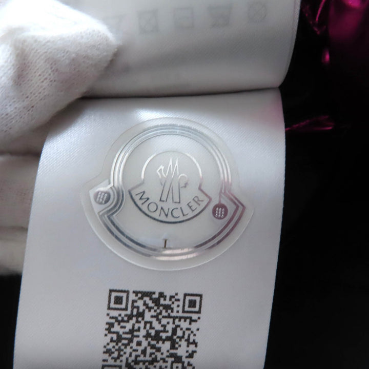 極美品★MONCLER モンクレール 2023年製 BLAVET デカロゴワッペン付 ZIP UP ダウンベスト ピンク 0 ブルガリア製 正規品 レディース