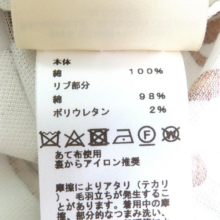 未使用品△HERMES エルメス 24SS 4E4527DN パノプリ・ドゥ・キュイール コットン100％ 鹿の子地 半袖 ワンピース 白 茶 36 正規品 伊製