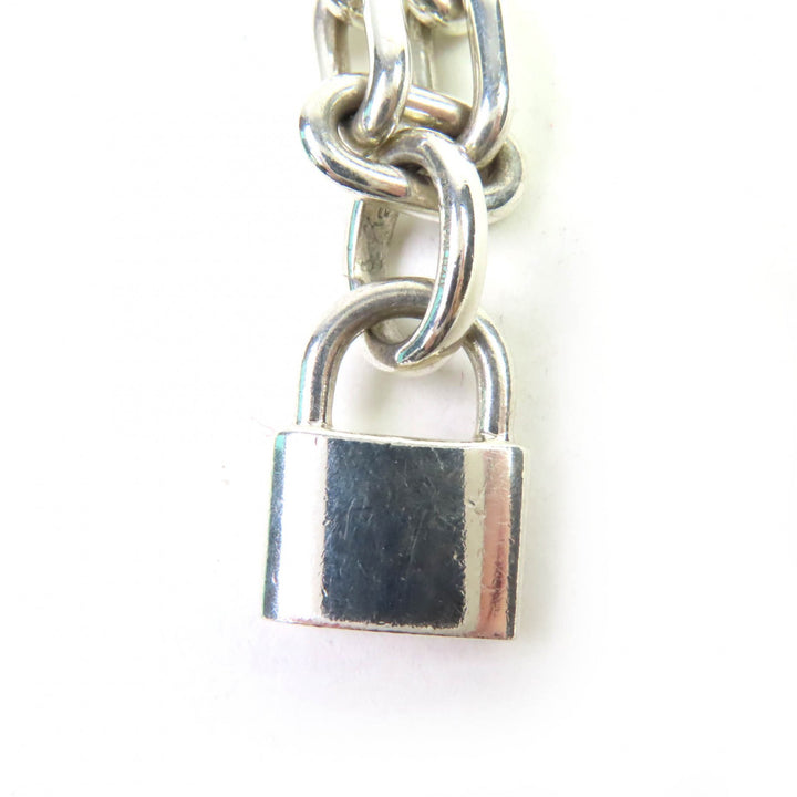 美品☆TIFFANY&amp;Co. ティファニー ハードウェア パール ロック ブレスレット ミディアム AG925 シルバー 重量53g レディース 定価423500円