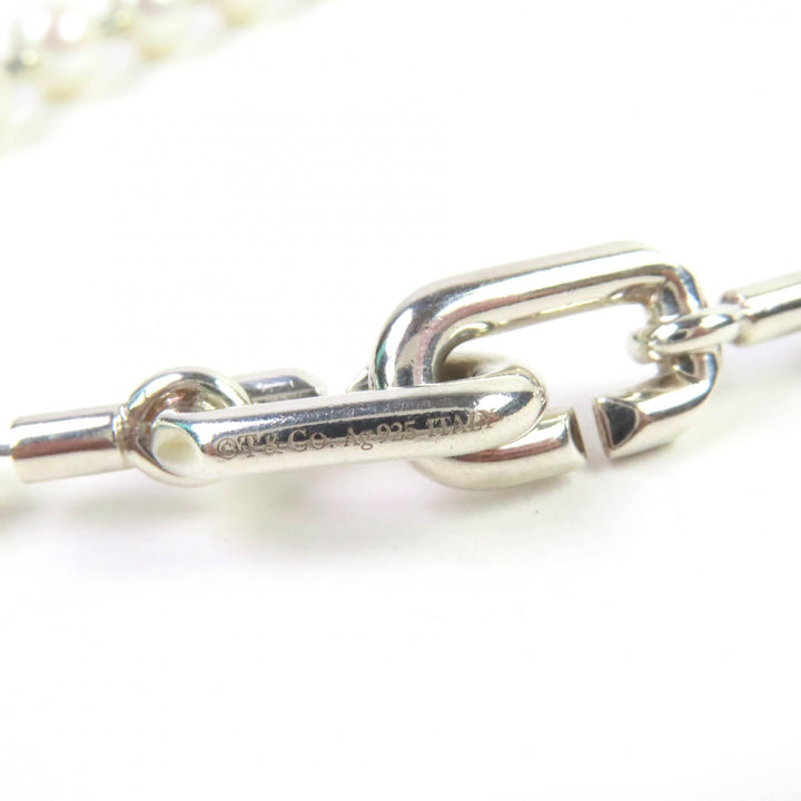 美品☆TIFFANY&amp;Co. ティファニー ハードウェア パール ロック ブレスレット ミディアム AG925 シルバー 重量53g レディース 定価423500円