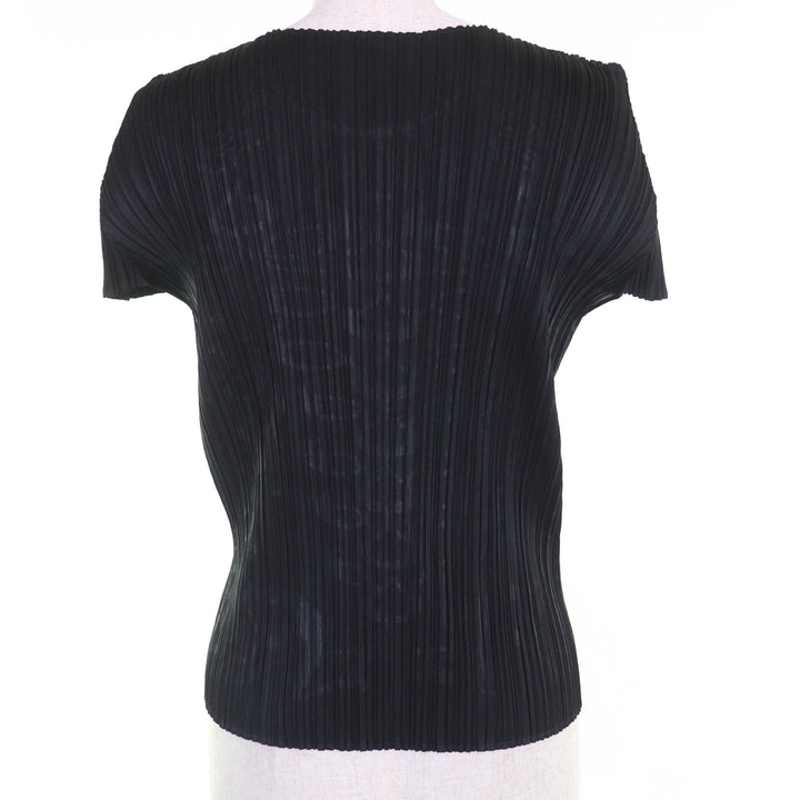 極美品☆PLEATS PLEASE プリーツプリーズ イッセイミヤケ PP41-JK793 総柄デザイン 半袖 カットソー ブラック 3 正規品 レディース