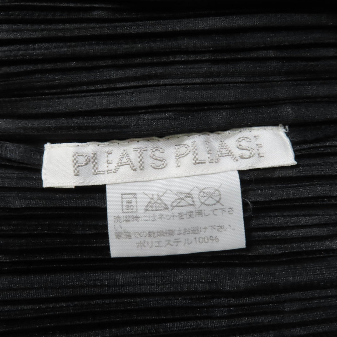 極美品☆PLEATS PLEASE プリーツプリーズ イッセイミヤケ PP41-JK793 総柄デザイン 半袖 カットソー ブラック 3 正規品 レディース