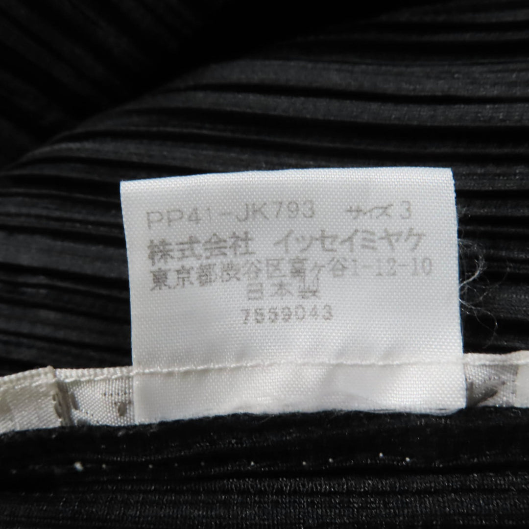 極美品☆PLEATS PLEASE プリーツプリーズ イッセイミヤケ PP41-JK793 総柄デザイン 半袖 カットソー ブラック 3 正規品 レディース