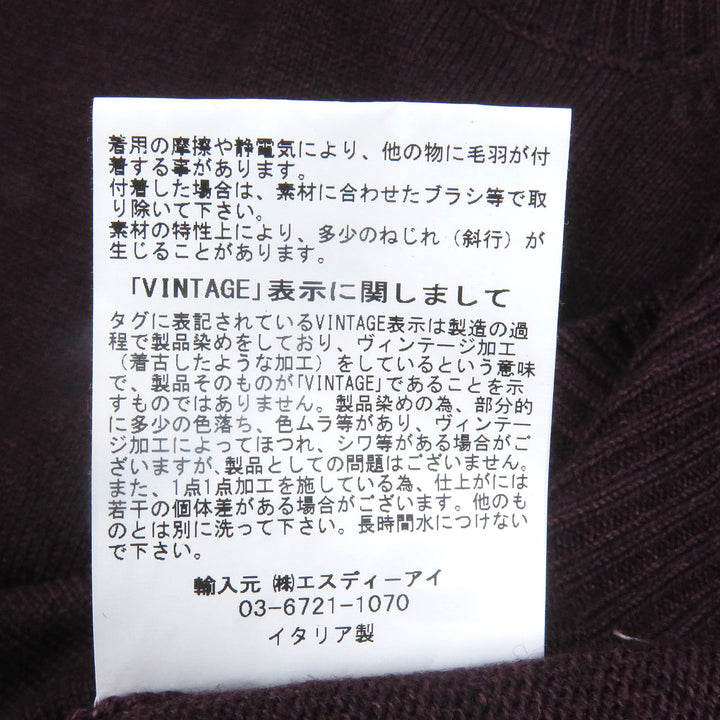 未使用品□Gran Sasso グランサッソ 毛100％ ロングスリーブ 長袖 タートルネックニット セーター バーガンディ 44 イタリア製 正規品